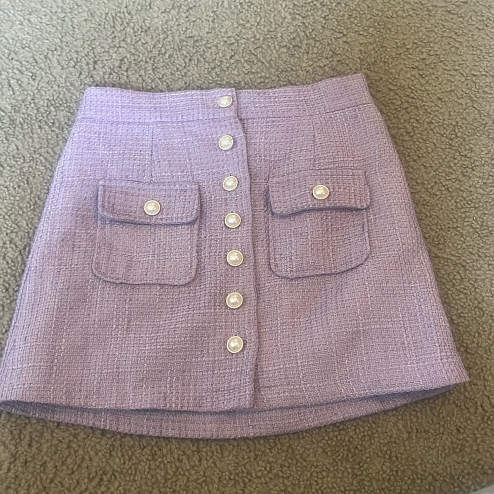 forever 21 purple button skirt